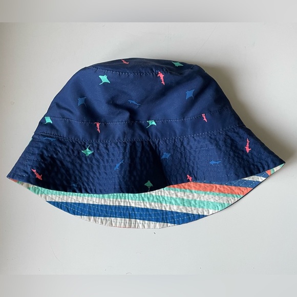 Carter’s Kids Reversible Swim Bucket Hat - Blue/Stingrays / Multi-Colour Stripe - Picture 4 of 4